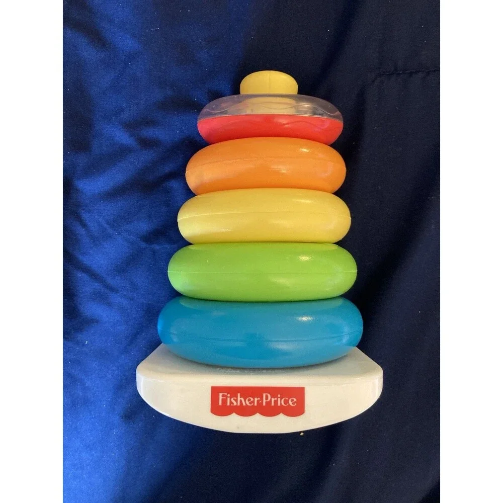 Fisher-Price Rock-a-Stack Rainbow Rings Toy | Stack Ring Tower